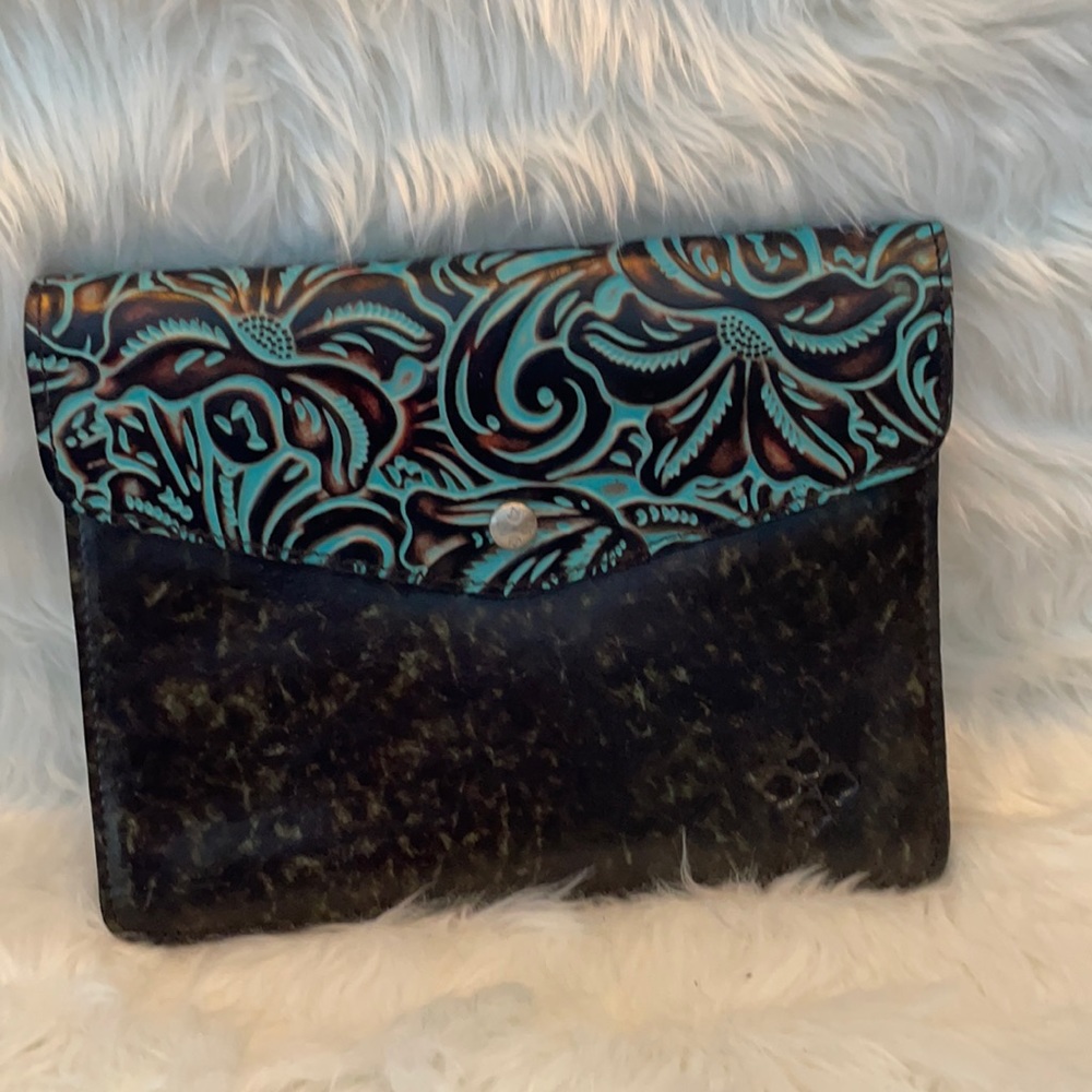 Tooled Leather Clutch